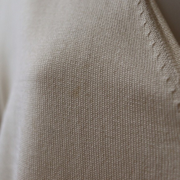 Mark Shale Cream Silk-Linen Cardigan Set ML Feminine Delicate 2-Piece - Picture 10 of 13